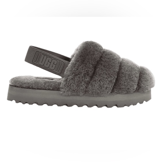 UGG Super Fluff Slippers in Charcoal - Picture 3 of 4